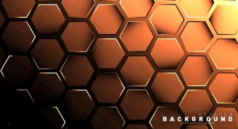 Abstract hexagon gradient colorful light pattern with a dark background techn Stock Illustration