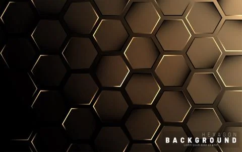 Abstract hexagon gradient colorful light pattern with a dark background techn Stock Illustration