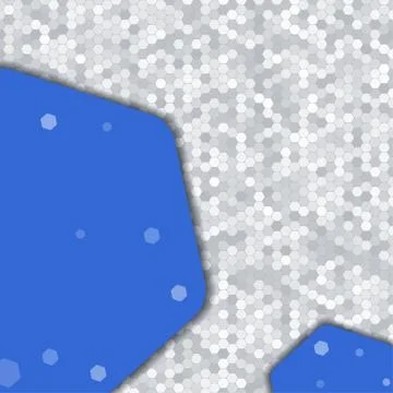 Abstract hexagon gray background with hexagon blue shapes with shadow. Stock Illustration
