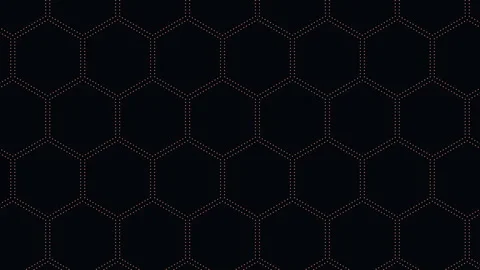 Abstract hexagon grid background with glowing dotted lines, seamless loop 스톡 동영상 330074066