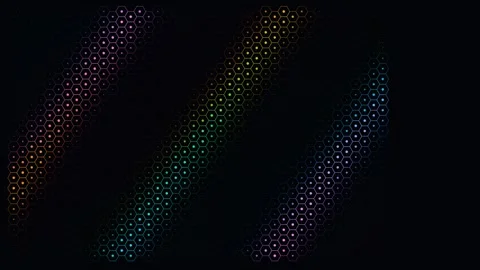 Abstract hexagon grid with shifting rainbow color spectrum Stock Footage 337453505