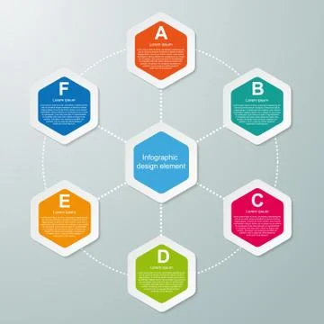 Abstract hexagon infographics template. Vector illustration. Stock Illustration