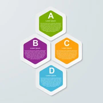 Abstract hexagon infographics template. Vector illustration. Stock Illustration