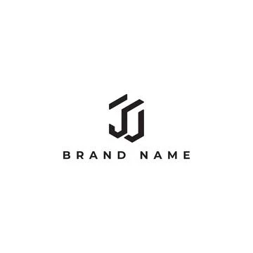 Abstract hexagon initial letter J or JJ Logo design Vector illustration Stock Illustration