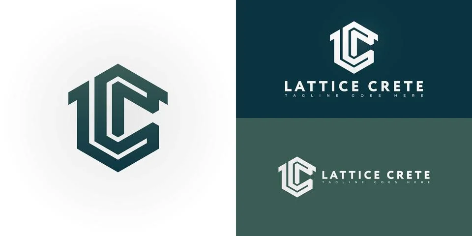 Abstract hexagon initial letter LC or CL in blue-green color Illustrazione stock