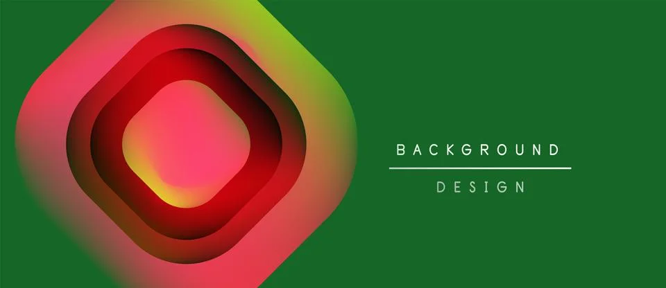 Abstract hexagon layers create vibrant color gradient. Green backdrop Illustrazione stock