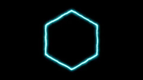 Abstract hexagon lightning frame animation Stock Footage 328385564
