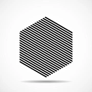Abstract hexagon of lines, geometric shape. Vector design elements Illustrazione stock