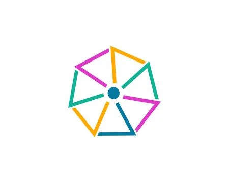 Abstract hexagon logo design Stock Illustration