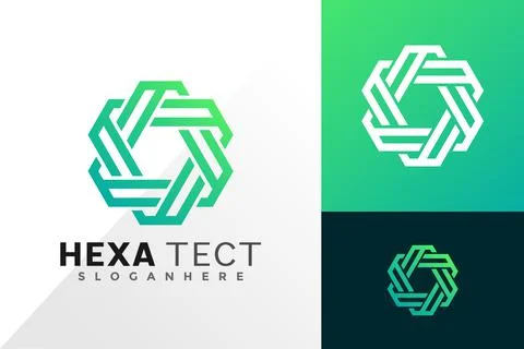 Abstract hexagon logo vector design. Abstract emblem, designs concept, logos, Stock Illustration