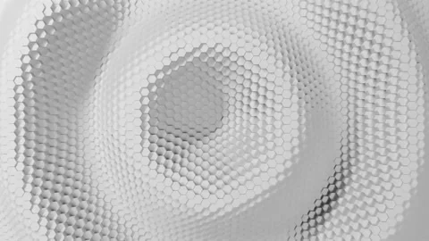 Abstract hexagon with offset effect. Animation of white pure hex rings. Abstract Stock Footage 154724321