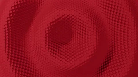 Abstract hexagon with offset effect. Animation of red pure hex rings. Abstract b Video stock 154724476