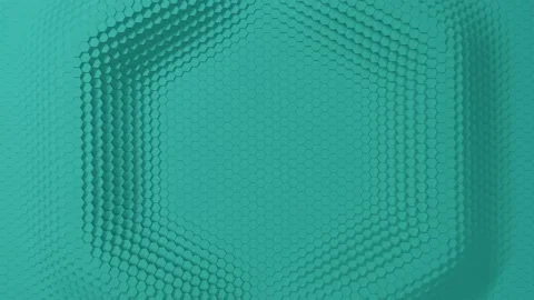 Abstract hexagon with offset effect. Animation of turquoise pure hex rings. Abst Stock Footage 154815634