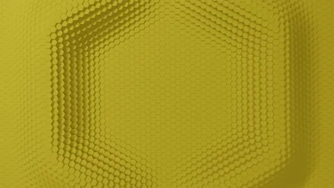 Abstract hexagon with offset effect. Animation of yellow pure hex rings. Abstrac Stock Footage 154816209