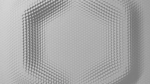 Abstract hexagon with offset effect. Animation of white pure hex rings. Abstract Stock Footage 154816349
