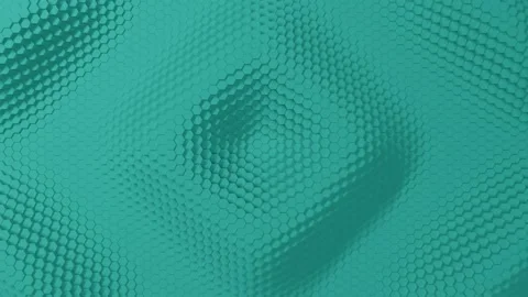 Abstract hexagon with offset effect. Animation of turquoise pure hex rings. Abst Stock Footage 154816687