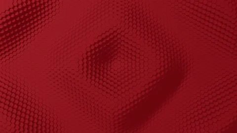 Abstract hexagon with offset effect. Animation of red pure hex rings. Abstract b Video stock 154816969