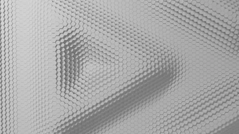 Abstract hexagon with offset effect. Animation of white pure hex rings. Abstract Video stock 154848778