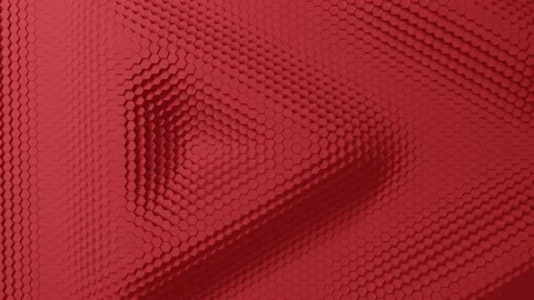 Abstract hexagon with offset effect. Animation of red pure hex rings. Abstract b Stock Footage 154849001