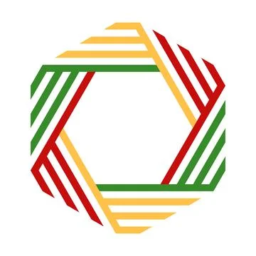 Abstract hexagon overlap Stock Illustration
