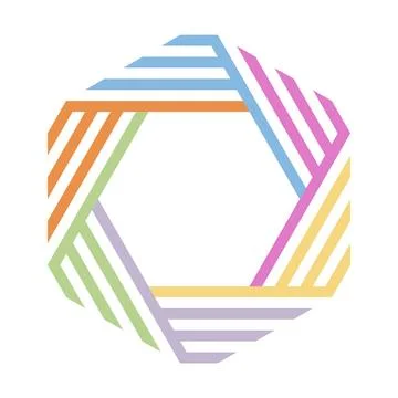 Abstract hexagon overlap Stock Illustration
