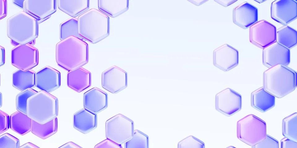 Abstract hexagon pattern 3d background. Futuristic sci fi honeycomb design Stock Illustration
