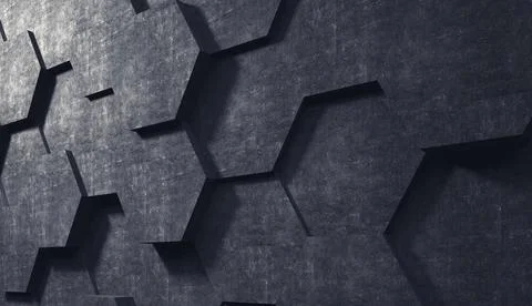 Abstract hexagon pattern as background - 3D Illustration abstract hexagon ... Stock Photos