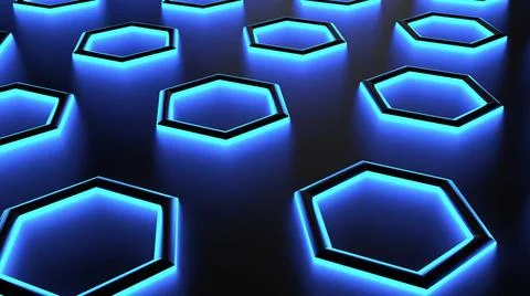 Abstract hexagon pattern as background - 3D Illustration abstract hexagon ... Stock Photos