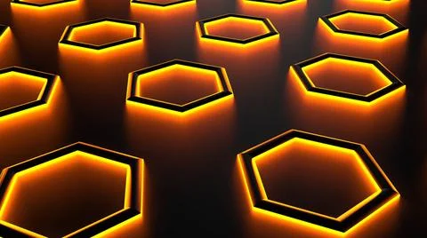 Abstract hexagon pattern as background - 3D Illustration abstract hexagon ... Stock Photos