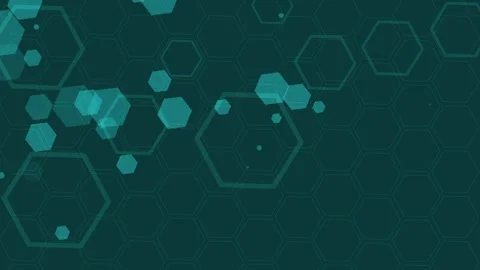 Abstract hexagon pattern background animation floating translucent hex shapes Stock Footage 329847976
