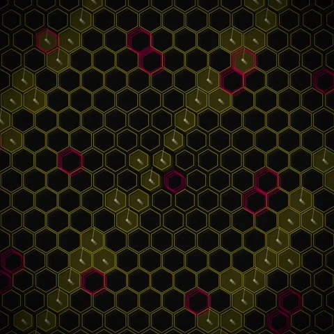 Abstract Hexagon Pattern Background: Modern Geometric Digital Art Wallpaper Stock Footage 344777875