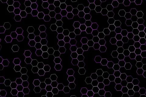 Abstract hexagon pattern on black background Stock Illustration