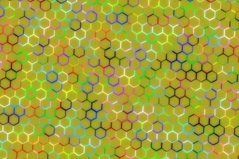 Abstract hexagon pattern with colorful geometric shapes Stock Illustration
