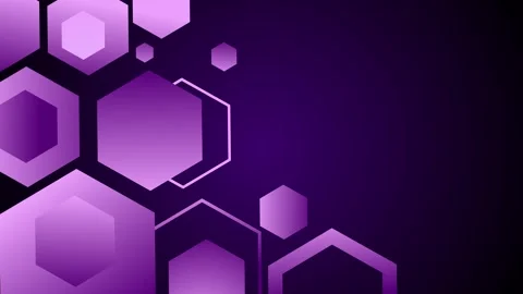 Abstract hexagon pattern on dark background with geometric shapes and empty.. 動画素材 339294972