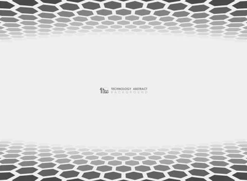 Abstract hexagon pattern design of tech cover background. illustration vector Stock Illustration