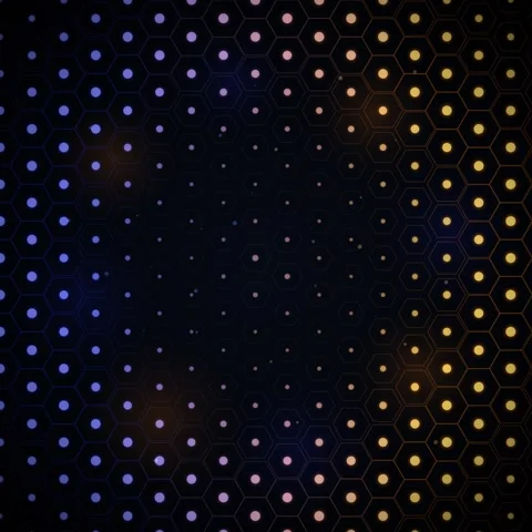 Abstract Hexagon Pattern with Glowing Dots and Bokeh Effect Stock Footage 347266352