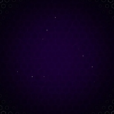 Abstract Hexagon Pattern Glowing Ring Animation on Dark Purple Background Stock Footage 347810492