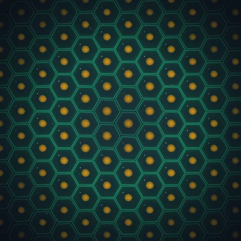 Abstract Hexagon Pattern with Glowing Yellow Dots, Futuristic Technology Ba.. Stock Footage 348229973