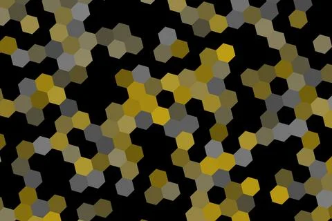 Abstract hexagon pattern with gold, gray, and green colors Stock Illustration