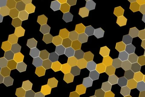 Abstract hexagon pattern with gold silver gray colors イラスト素材