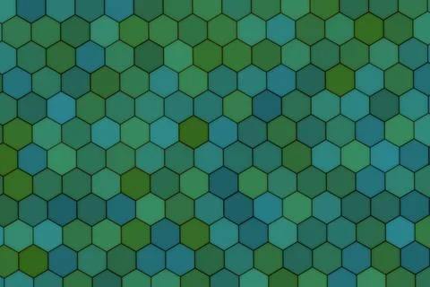 Abstract hexagon pattern with green and blue colors Illustrazione stock
