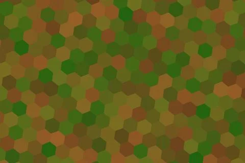 Abstract hexagon pattern with green and brown colors Stockillustratie