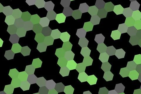 Abstract hexagon pattern with green, gray, black colors イラスト素材