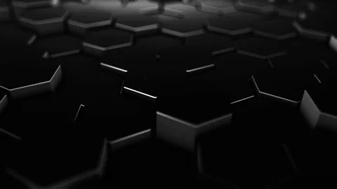 Abstract Hexagon Pattern, Minimalistic Black Texture, Random Motion, Seamless Stock Footage 124092771