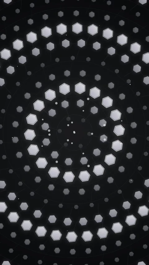 Abstract Hexagon Pattern Motion Background with Glowing Light Particles Stock Footage 346194981