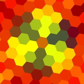 Abstract hexagon pattern - orange background Stock Illustration