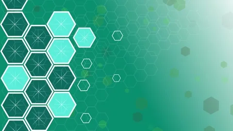 Abstract hexagon pattern with outlined honeycomb shapes on left gradient ba.. Stock Footage 335114292
