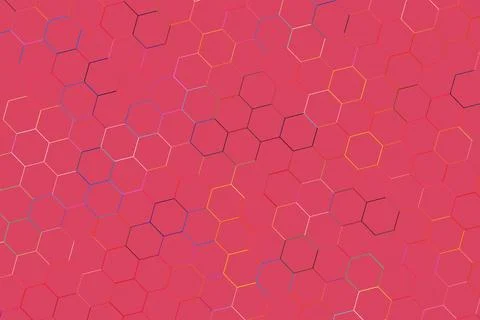 Abstract hexagon pattern with pink background Stock Photos