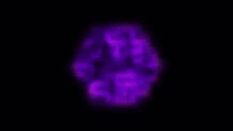 Abstract Hexagon Pattern Pulsing with Violet Light on Black Background Cine.. Stock Footage 342517057