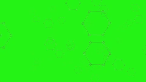 Abstract hexagon pattern - seamless looping, green screen and 4K Stock Footage 84708480